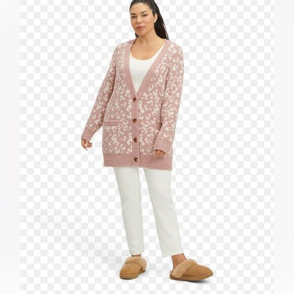 UGG | Joselyn Leopard-Print Cardigan in Cliff Leopard | M - Picture 3 of 9